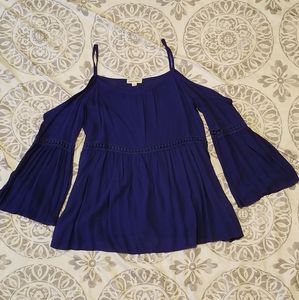 Cold-shoulder Bell-sleeve Blouse